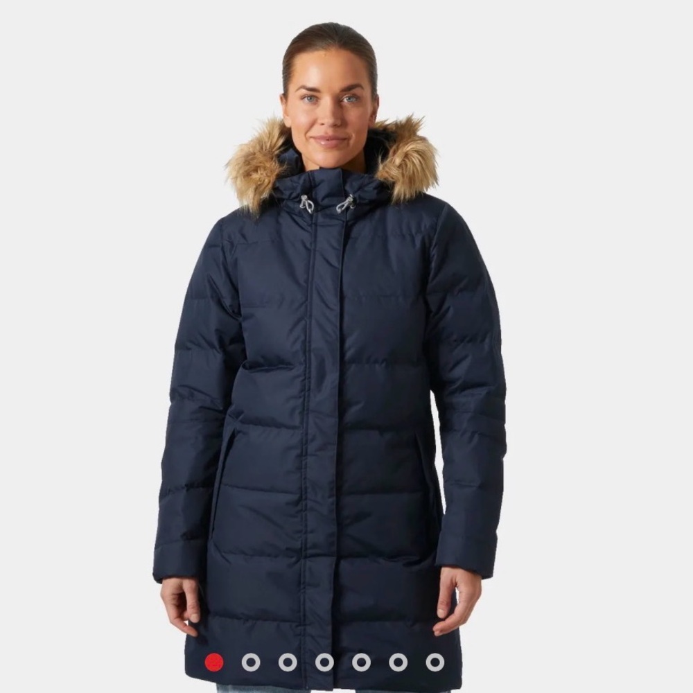 Helly Hansen Aden down parka jacket with fur hood waterproof